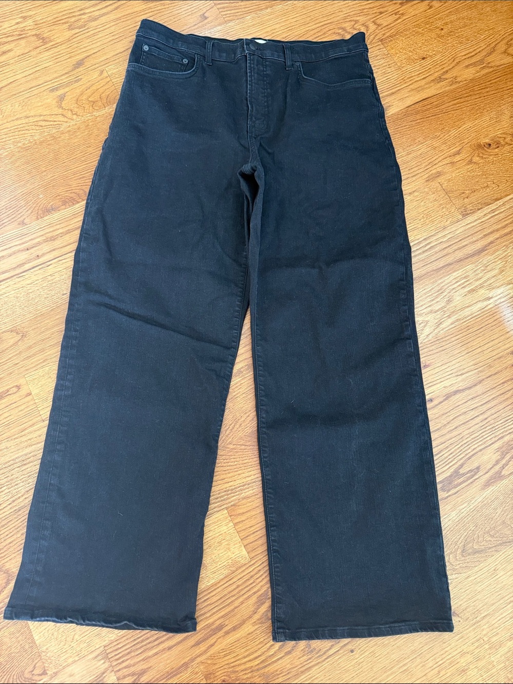 Madewell Perfect Vintage Wide-Leg Jeans Size 33 Black High Rise